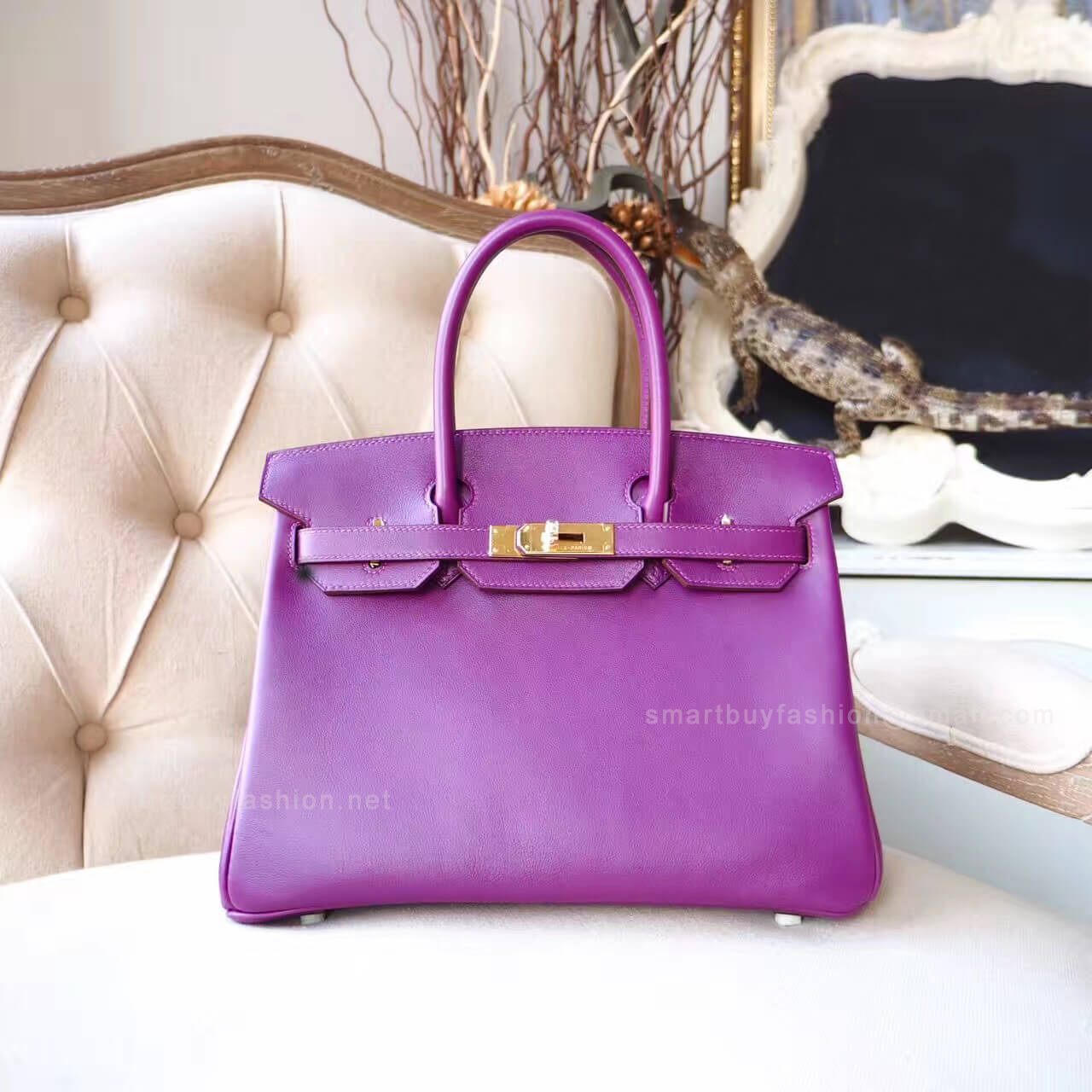 Hermes Birkin 30 Handbag in p9 Anemone Swift GHW